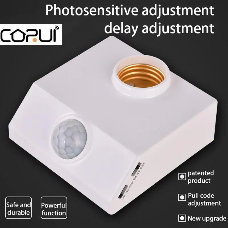

CoRui E27 датчик цоколя лампы инфракрасный датчик PIR переключатель автоматическая индукция человеческого тела легко установить водонепроница...