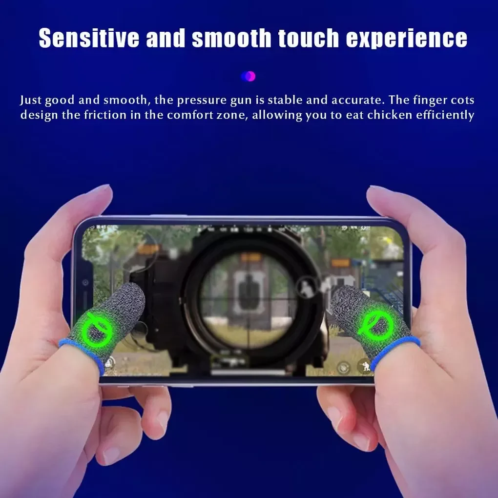 

2022 trend Mobile Game Fingertip Gloves for Gamer Sweatproof Anti-slip Touch Screen Finger Sleeve Breathable Gaming Fingertip Co