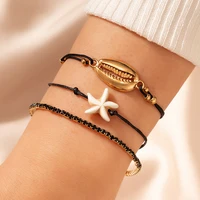 3pcs fashion beach starfish shell bracelet for women jewelry gifts