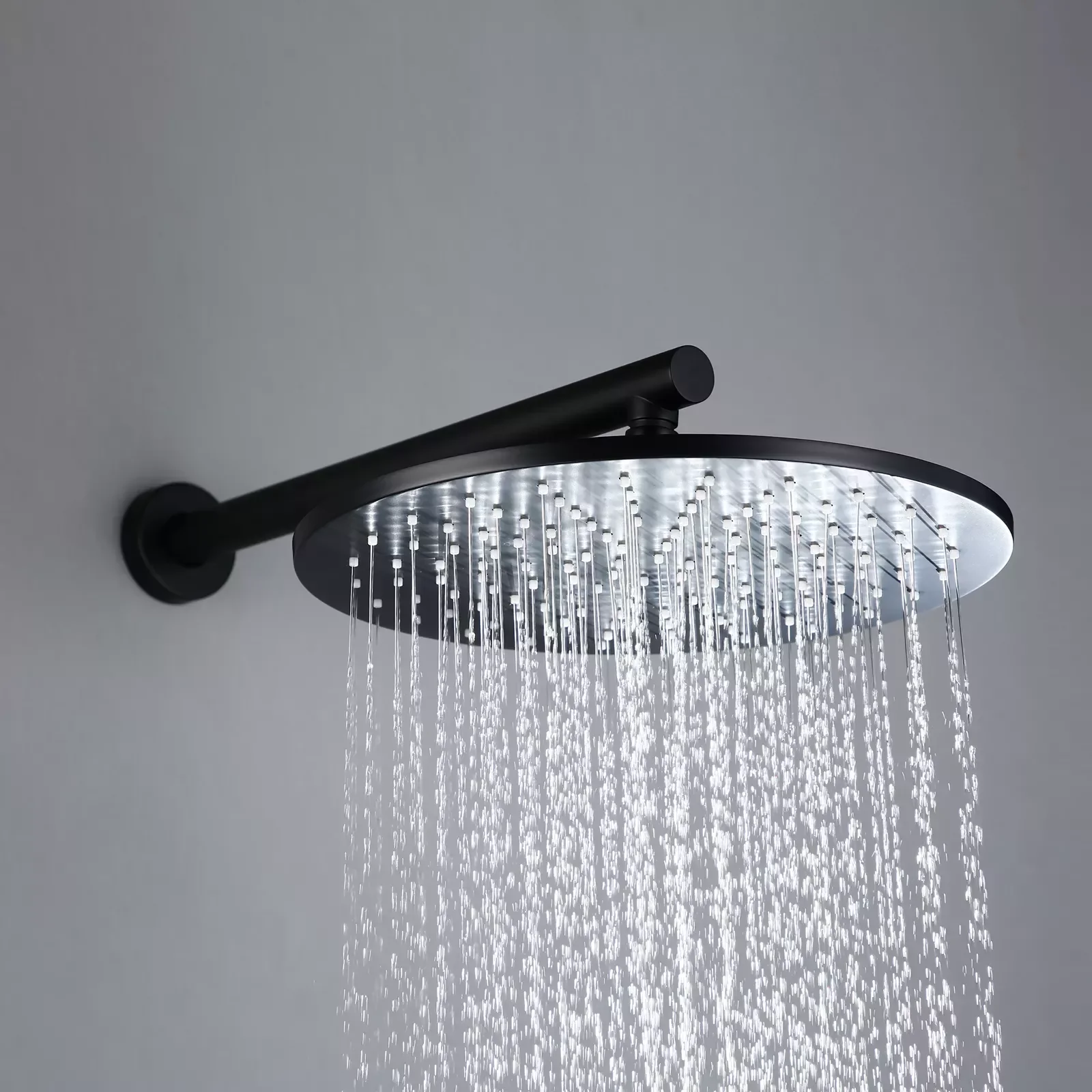 

NEW2023 Shower Set System Bathroom Faucet Mixer Tap Brass Alba Black Ceiling Or Wall Arm Diverter Handheld Spray With 8-16"
