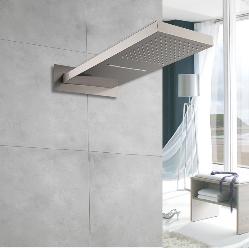 

Квадратная душевая головка KEMAIDI из нержавеющей стали с водопадом и дождевой насадкой для ванной комнаты