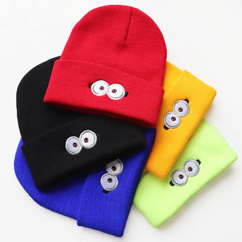 

Cartoon Big Eyes Embroidery Knitted Winter Women Hats Caps Beanies Butterfly Cap Hat Lovely Wool Skullies Unisex Outdoor Casual