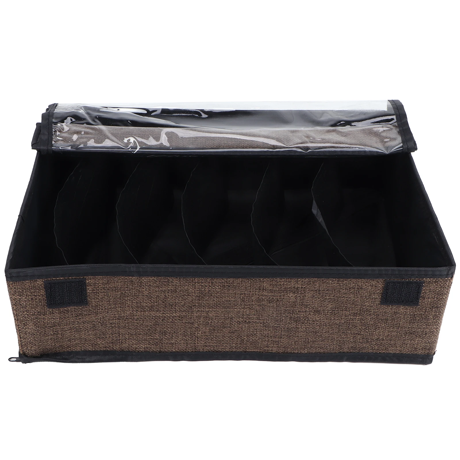 

Imitation Linen Foldable Underwear Organizer Divided Desktop Storage Box Household Supplies