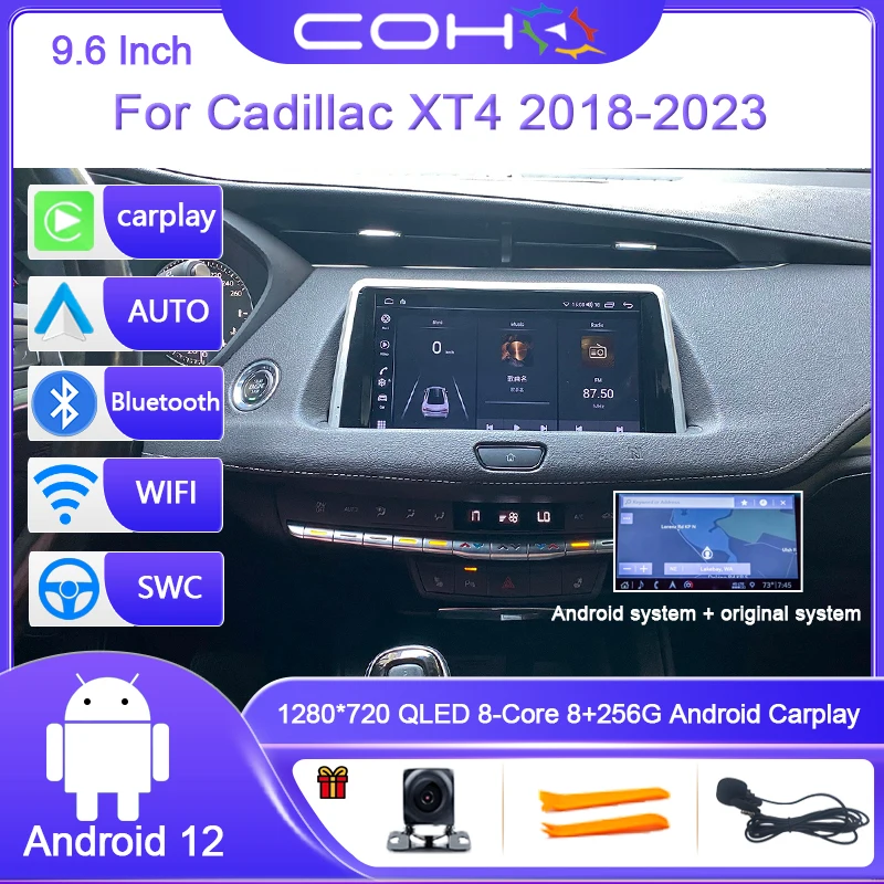 9 6 дюймов для Cadillac XT4 2018-2023 Android 12 0 Восьмиядерный 8G + 256G Автомобильный