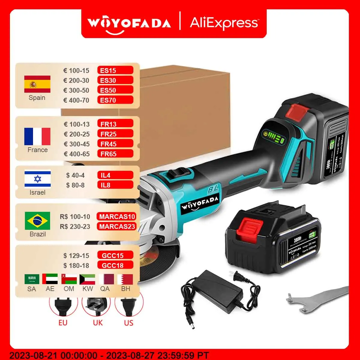 125/100mm Cordless Brushless Electric Angle Grinder Grinding Machine DIY Woodworking Power Tool For Makita 18V Battery