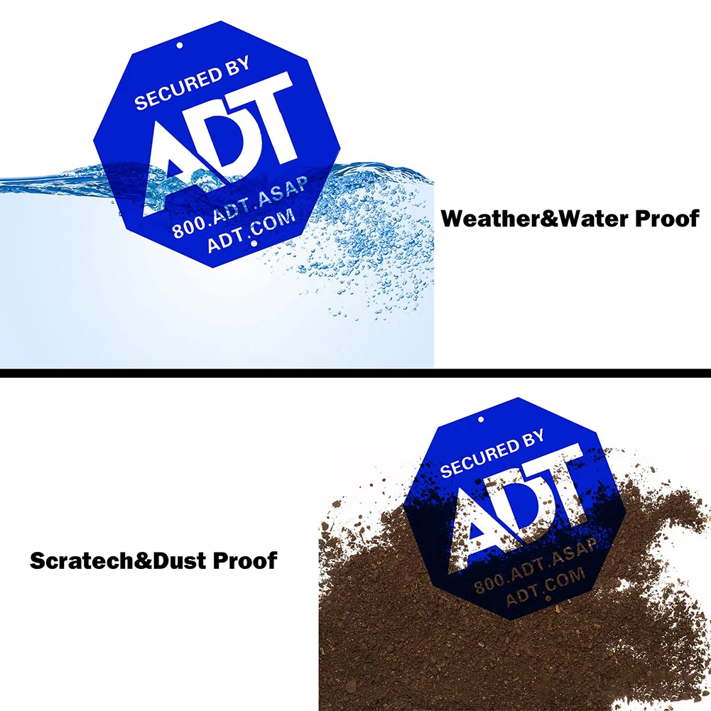 

ADT Aluminum Safety Signs For Outdoor Yard Safety Signs With Reflective Words Outdoor Courtyard Home Decoration