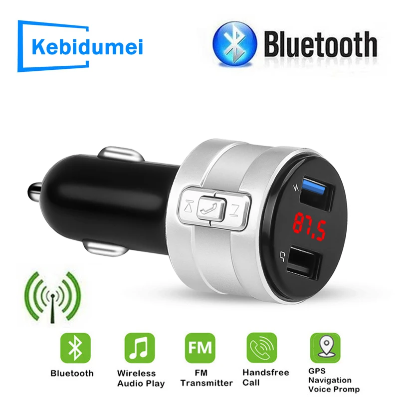 Mp3 Player Handsfree Call Dual Usb Car Charger For Iphone Xiaomi