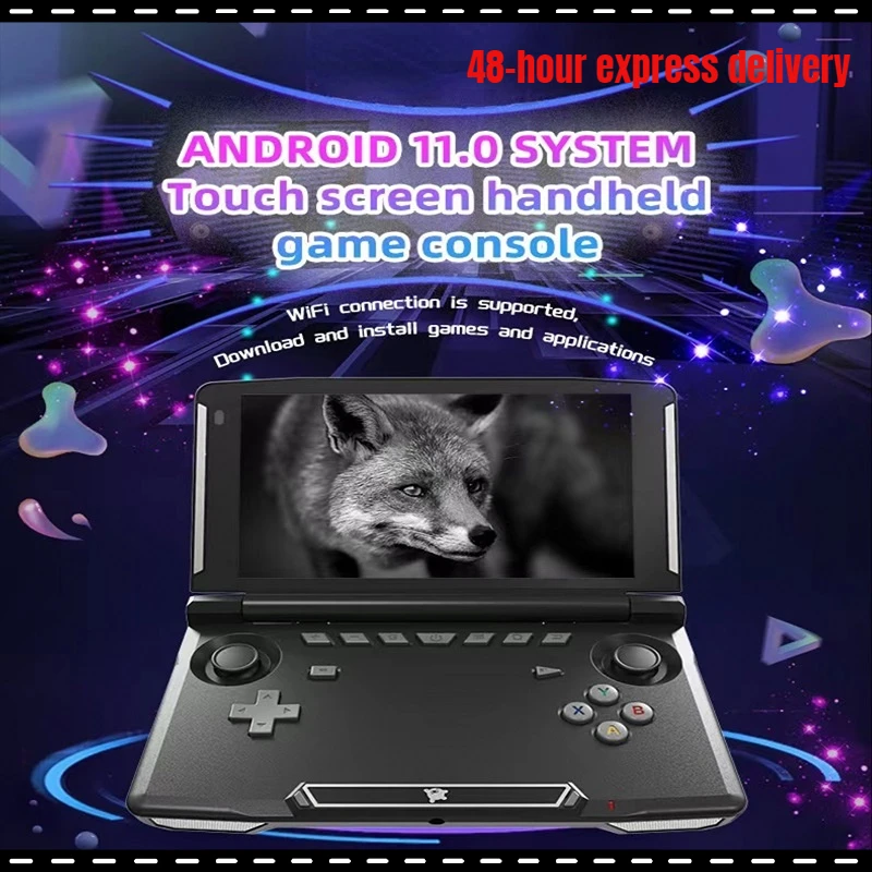 

2022 New Powkiddy X18S Original Android 11 5.5 Inch Touch IPS Screen Flip Handheld Game Console T618 Chip Mobile Game Players