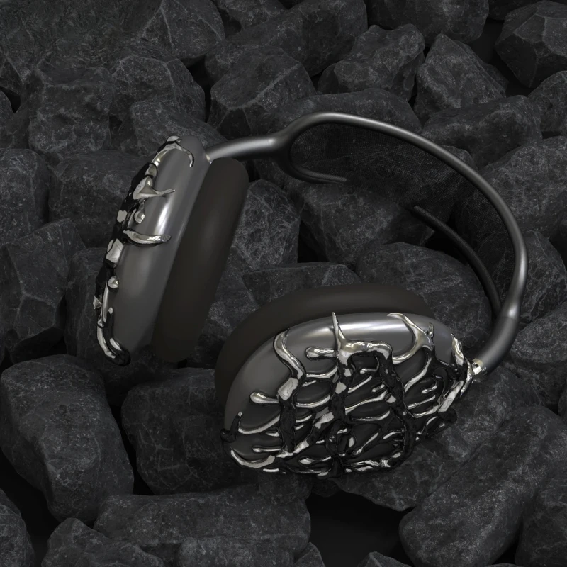 Airpod Max чехол Обложка серебряная обшивка для наушников украшение из смолы защита