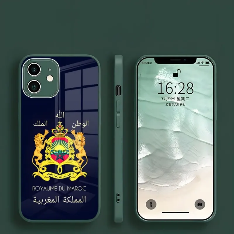 

Morocco Flag Coat Of Arms Passport Phone Case For Iphone 14 13 Pro Max 12 11 Xr X Xs Mini 6 7 8 Plus Se 2022 2020 Coque Glass