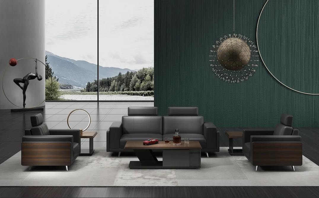 Einfacher Luxus Business Empfang von Leder интеллектуальный диван Set Möbel olme moderne фило дискуро Диван