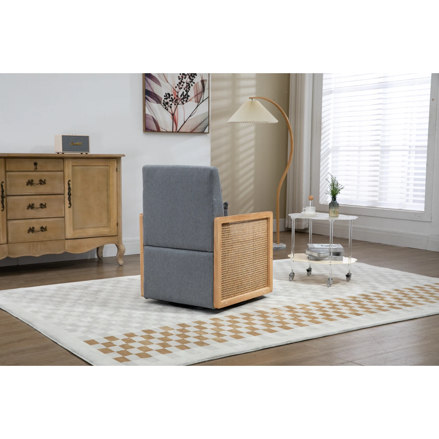 COOLMORE Современный стул с акцентной обивкой из льна для гостиной спальни