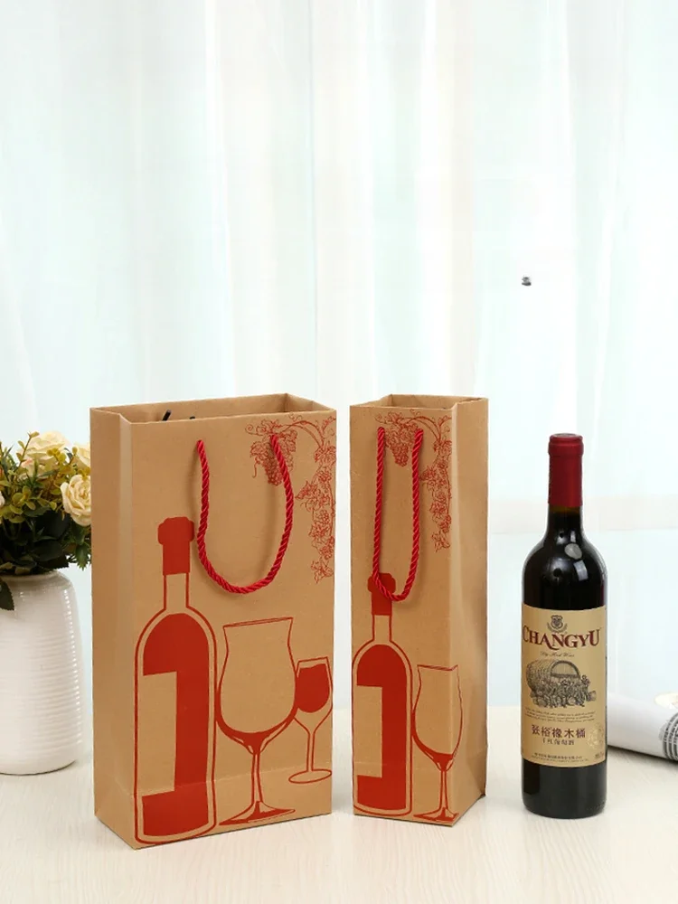 10 шт., бумажные подарочные пакеты для красного вина | AliExpress