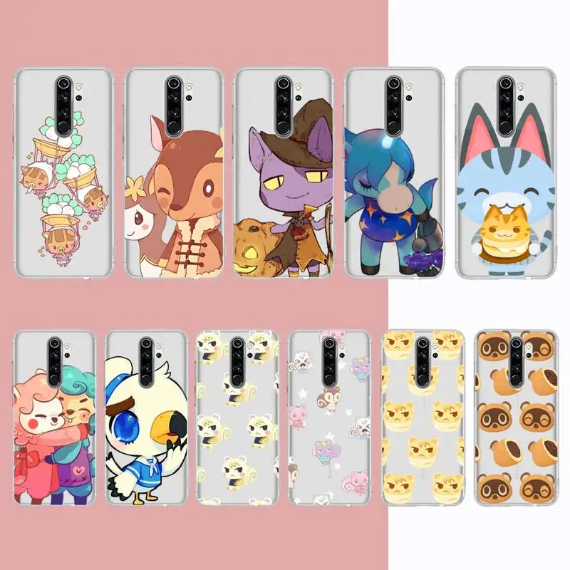 

MINISO AAnimals-Crossing Phone Case for Samsung A51 A52 A71 A12 for Redmi 7 9 9A for Huawei Honor8X 10i Clear Case