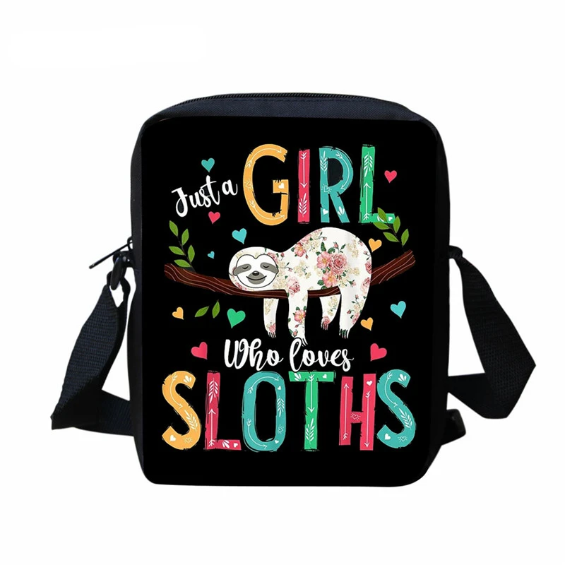 

HOMDOW Cute Animal Cross Body Shoulder Bag Just A Girl Who Loves Sloth Pattern Messenger Bags for Travel Mini Purse Bolsa