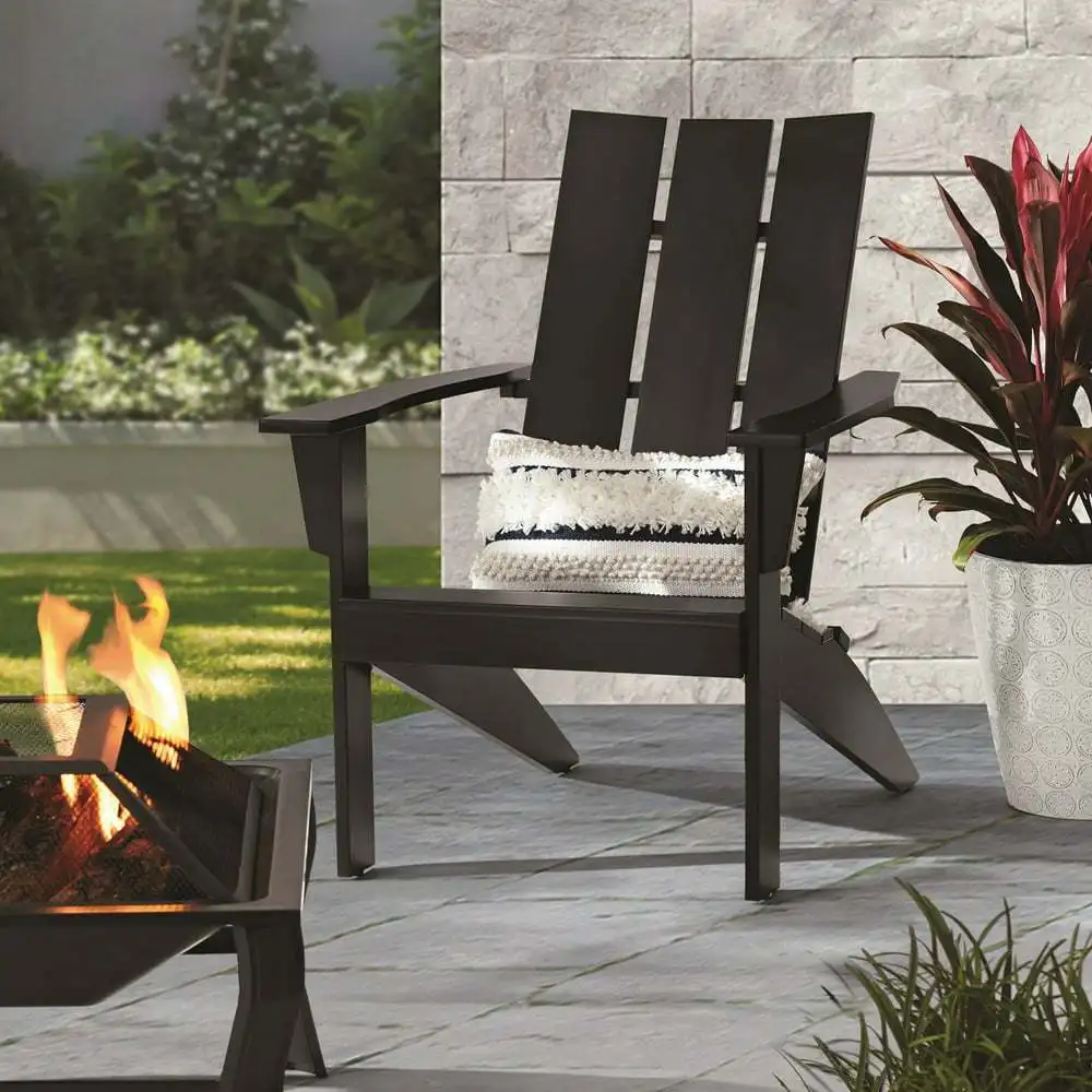 

Outdoor Adirondack Chair, Black Color