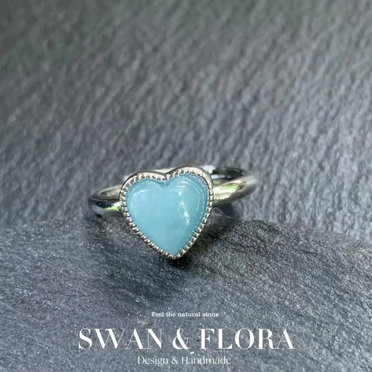 

MM Natural Aquamarine Ring Adjustable Female Ring Jewelry for Women Gift Wholesale High Quality Vintage Fine