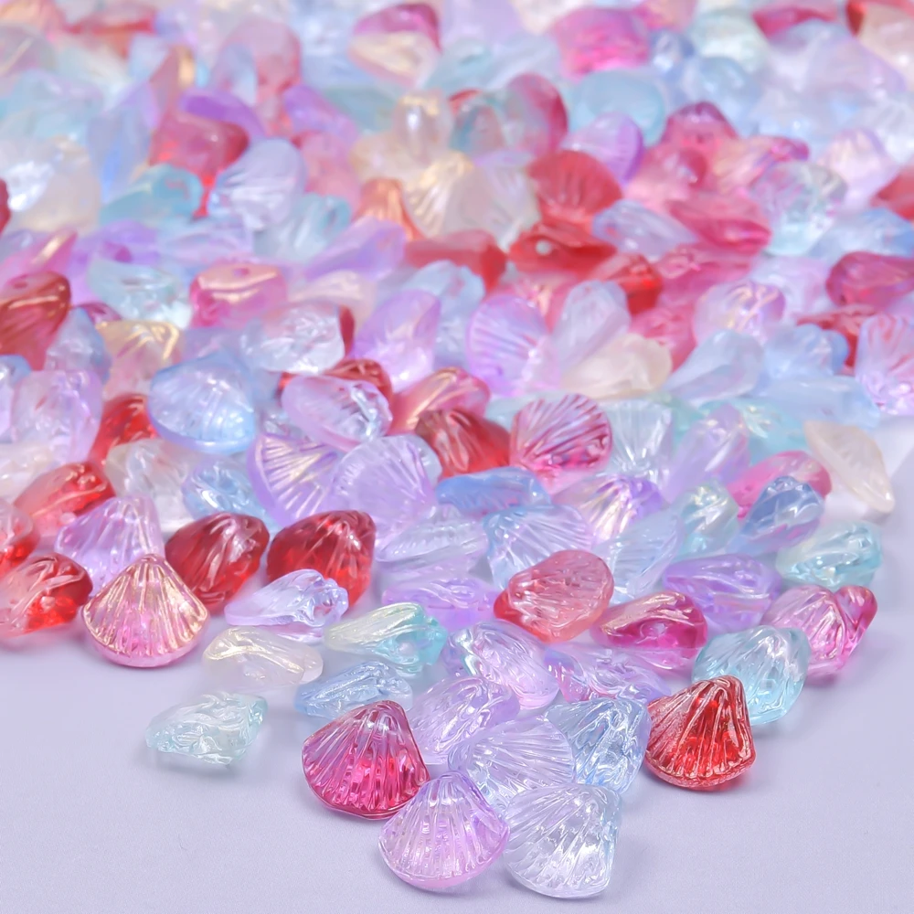 

Glass Sea Shell Mix Charms For Jewelry Making Supplies Marine Organism Pendant DIY Bracelets Accessories Rainbow Color Findings