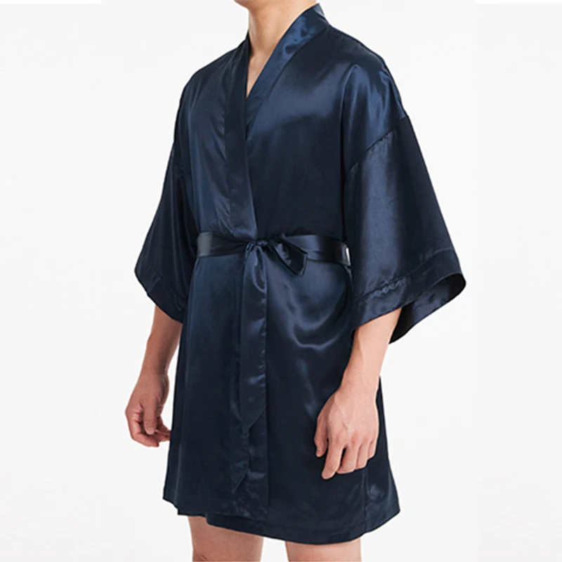 ORGASM Acetate Silk Satin Long Nightgown Inlaid Diamond Men Nightshirt Women Pajamas Belt Silky Comfortable Home Sleepwear Robes