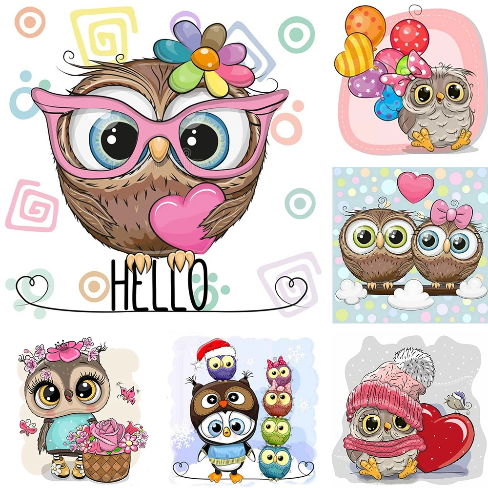 Мультфильм Сова животные предварительно напечатаны вышивка крестиком шаблоны DIY
