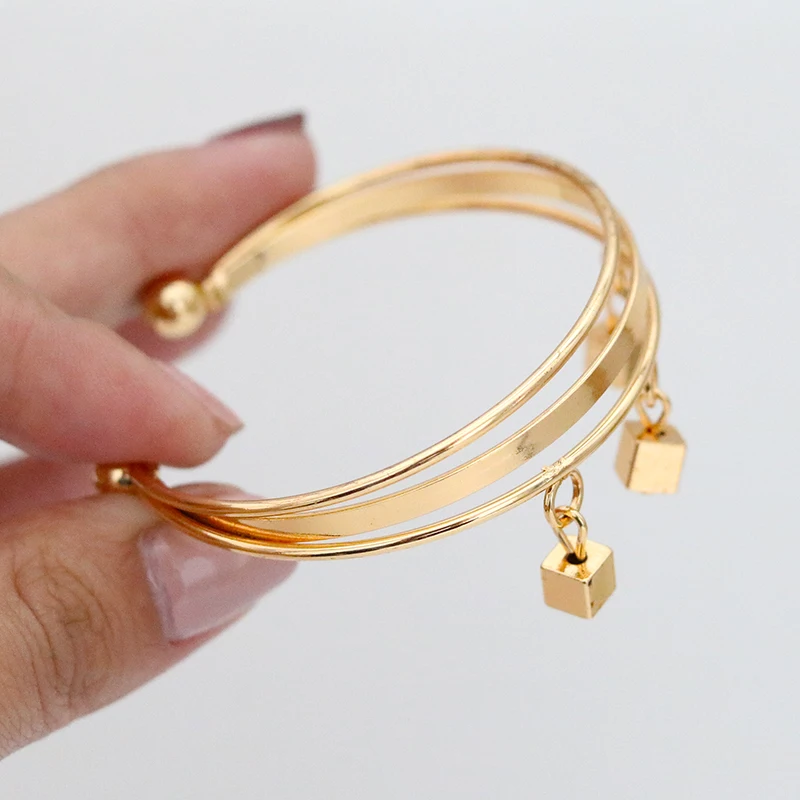 Модный золотистый милый детский браслет для мальчиков и девочек кольцо подарок