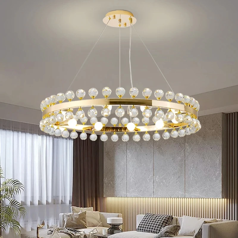 

YOOGEE Crystal LED Chandelier Luxury Modern Dining Ceiling Lamp For Living Room Lobby Stair Hanging Pendant Interior Lamp Hall
