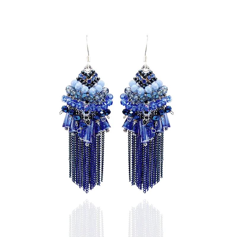 Серьги ручной работы в богемном стиле женские характерные массивные этническом