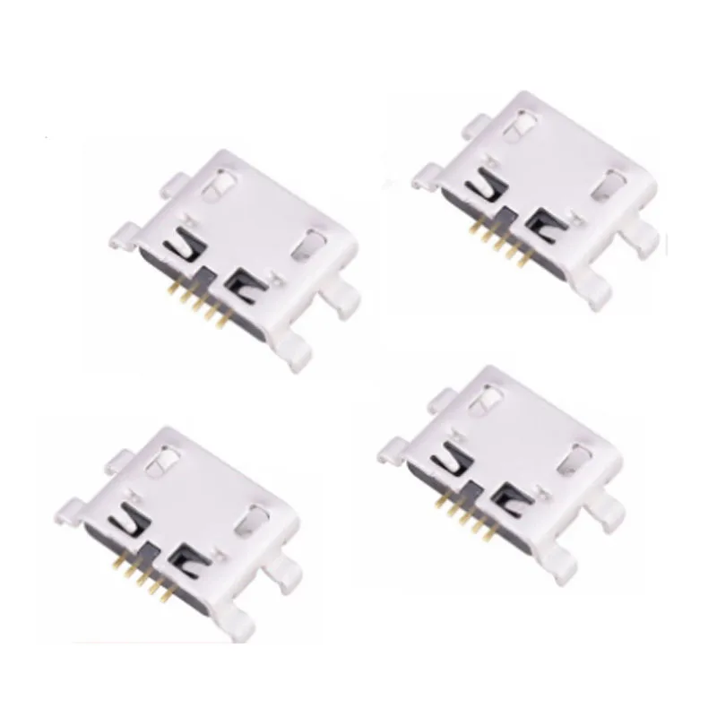 

50 pces micro usb conector 5pin placa pesada 0.8mm b tipo nenhum lado fêmea jack para móvel mini usb reparação móvel tablet caud