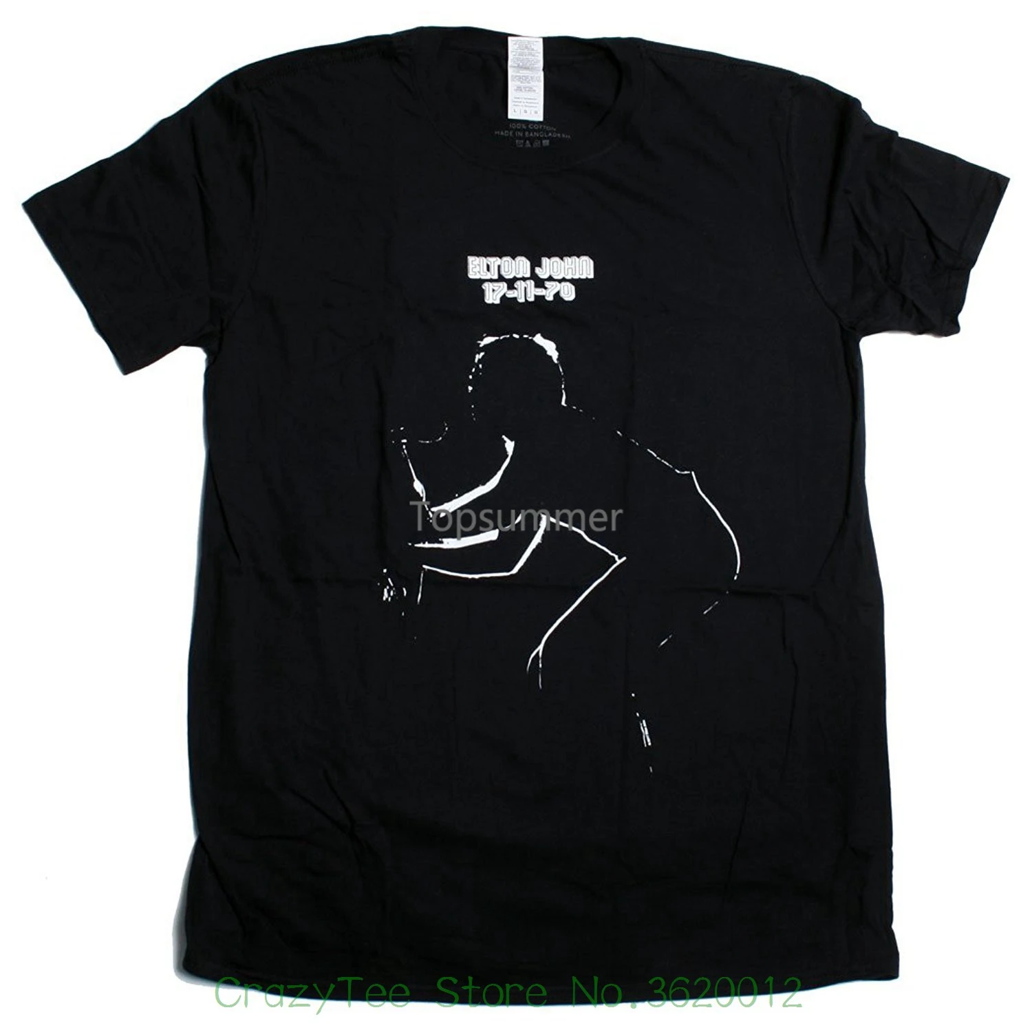 

New Man Design T-Shirt Print Elton John T Shirt 17-11-70 Live Album Cover 100% Merchandise