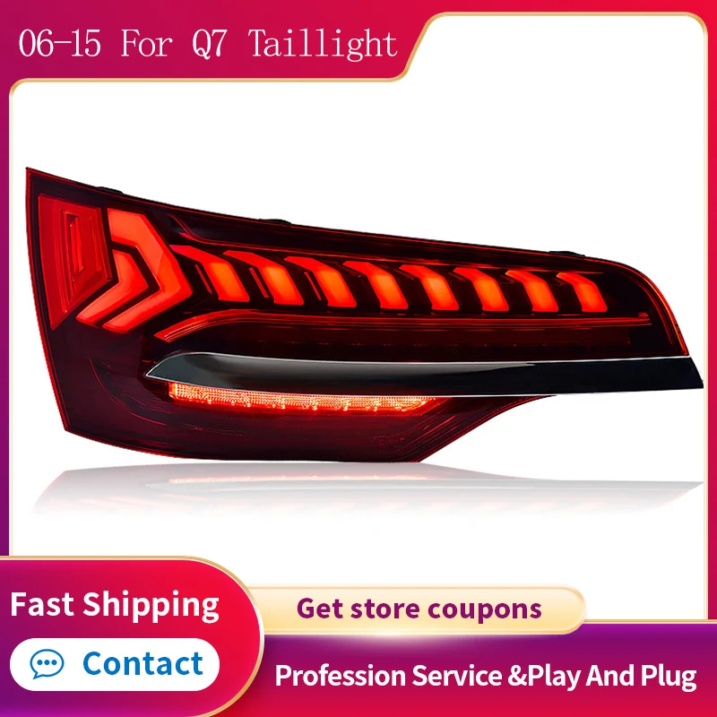

Taillight For Audi Q7 2006-2015 Tail Lights With Sequential Turn Signal Animation Brake Parking Lighthouse Facelift