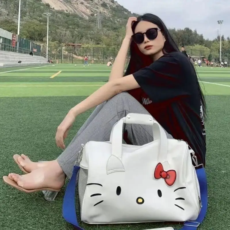 

Kawaii Sanrioed Hello Kittys мультфильм большой емкости широкий плечевой ремень сумка мессенджер UP сумка путешествия рюкзак для девочек