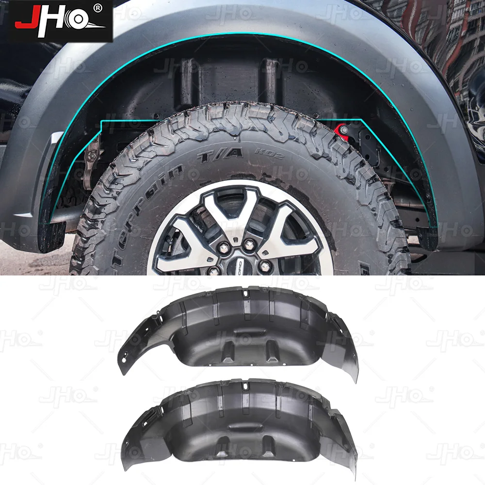 

JHO защитные накладки на колодец заднего колеса брызговик 2 шт. для Gen3 Ford F150 Raptor 4 двери 2021-2023 Экипаж кабина внешние аксессуары