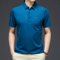 2022 new zip polo shirt mens solid color short sleeve t shirt high quality slim fit casual