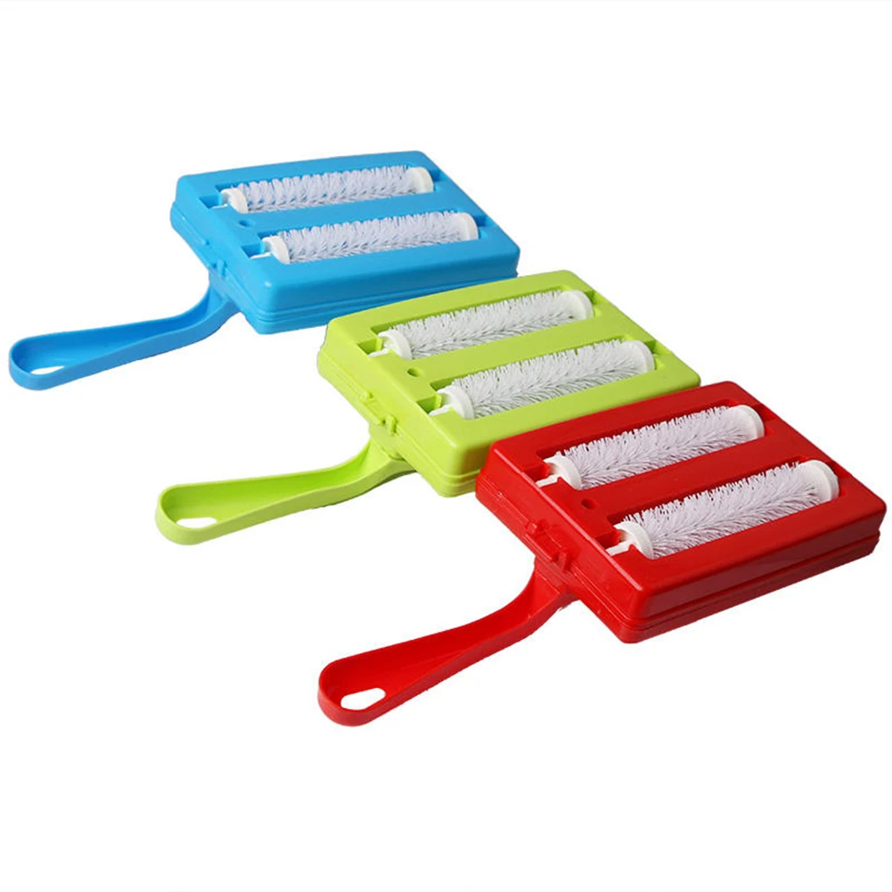 

Пластиковые двойные роликовые инструменты для чистки, ручной многофункциональный диван/ковер/щетка для удаления пыли шерсти домашних животных