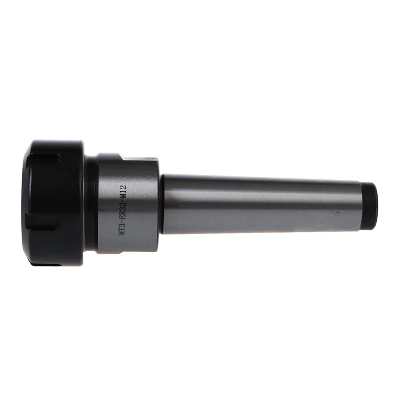 

2X ER32 MT3 M12 Taper Collet Chuck Holder CNC Milling Lathe Straight Tool Silver+Black