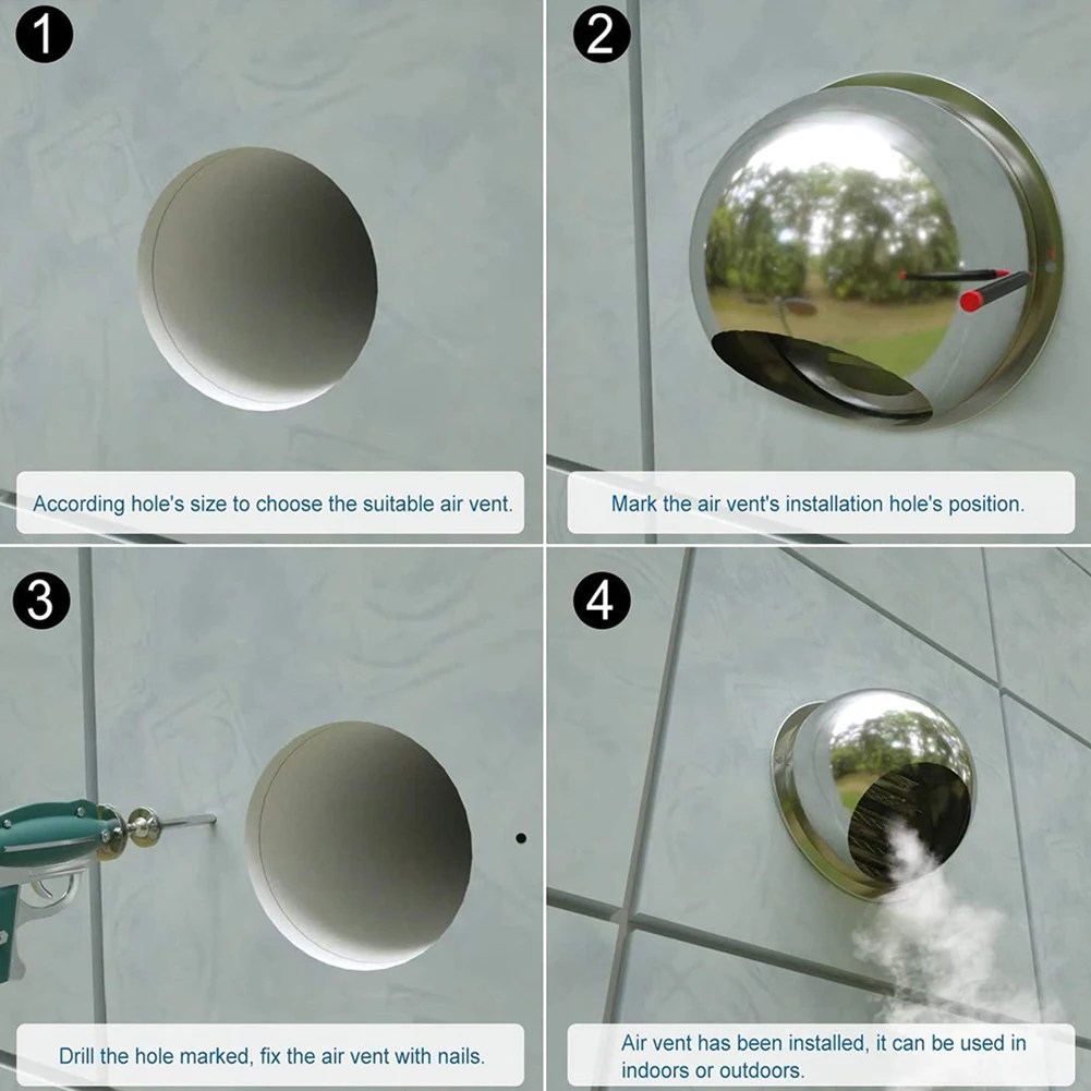 

Stainless Steel Round Brushed Bull Nosed External Extractor Wall Vent Outlet For Bathroom Office Ventilation Grid