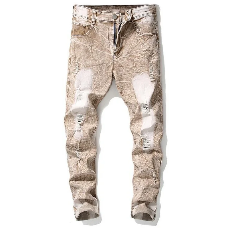 VXO Mens Jeans Retro Washed Slim Skinny Biker Classic Casual Denim Male Red Gray Trousers Pencils Denim Pants Size 28-42