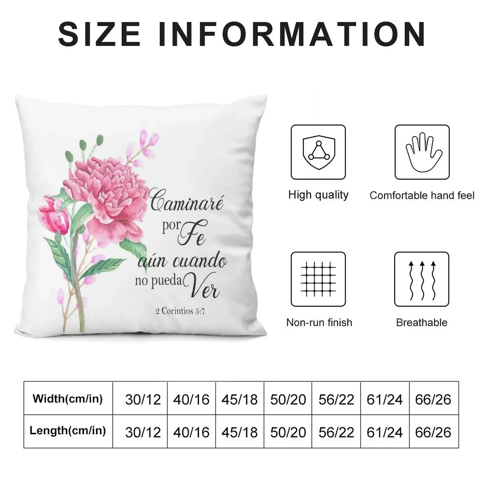 Caminare por fe aun manen no pratique ver Испанский біблійный стих 2 кортио 5 декоративная подушка