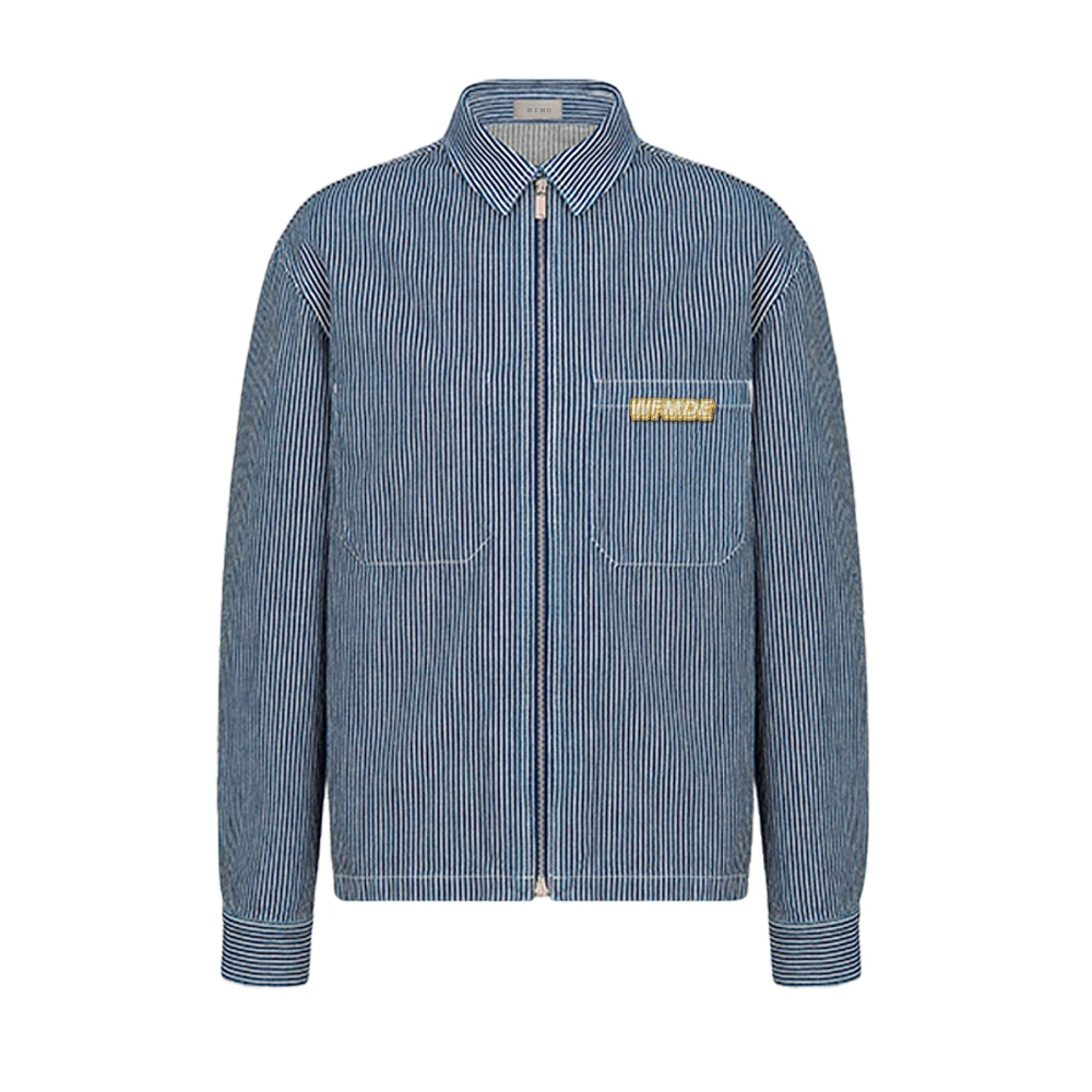 

WFMD Mr 22ss Blue Cotton Denim Stripe Coat #0118