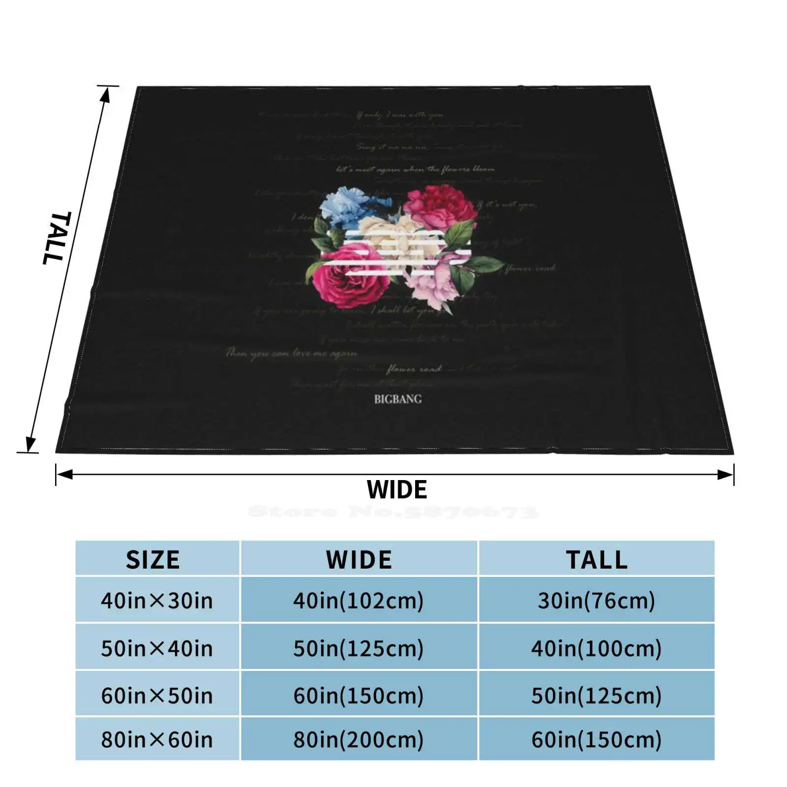 Одеяло Flower Road Ly Мягкое теплое дорожное портативное одеяло G Dragon T O P Taeyang Daesung Seungri