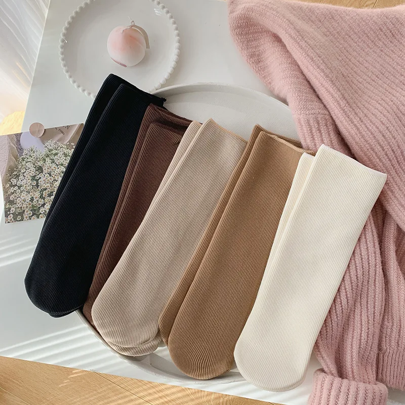 Женские зимние толстые кашемировые пушистые однотонные женские носки