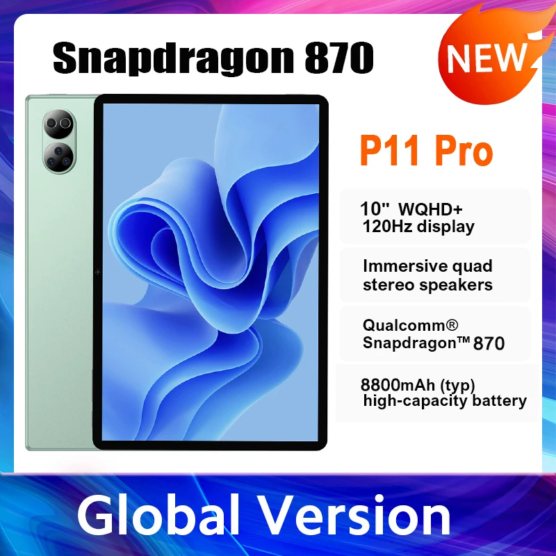 

Планшет P11 Pro, 10 дюймов, 2022 мАч, 12 Гб ОЗУ 870 Гб ПЗУ