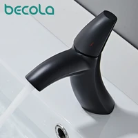 becola brass bathroom faucet basin faucets black sink taps single handle cold and hot water mixer tap