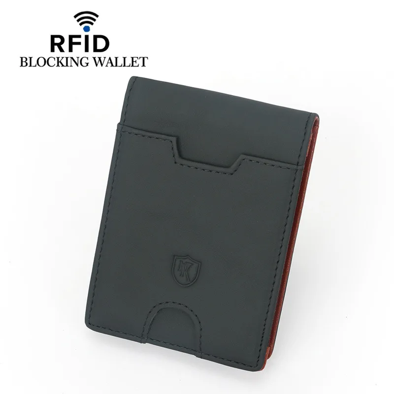 Money Clip Wallet Mens Front Pocket Slim RFID Blocking Credit Card Holder Mini Bifold Genuine Leather
