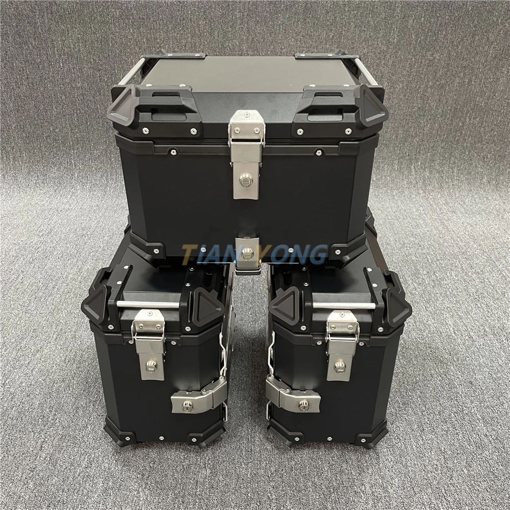 Universal Motorcycle Alloy Box High Quality Rear Luggage Box Waterproof 45L 65L Tail Case Trunk Pack Left and Right Storage