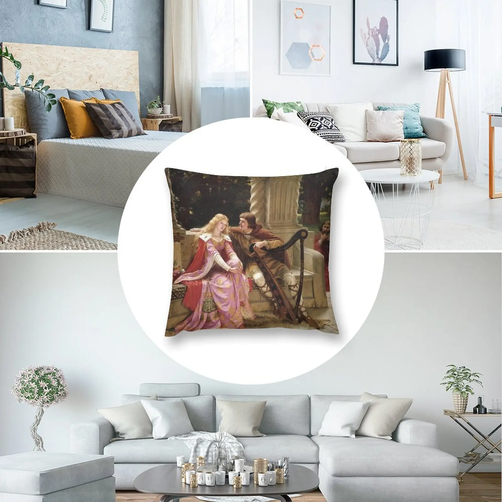 Тристан и изолд Эдмунд Блэр Лейтон 1902 декоративная подушка Рождественская для