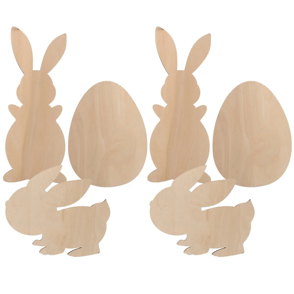 

Easter Wooden Wood Cutouts Bunny Unfinished Rabbit Crafts Diy Egg Slices Blank Cutout Partyornament Decorations Spring Unpainted