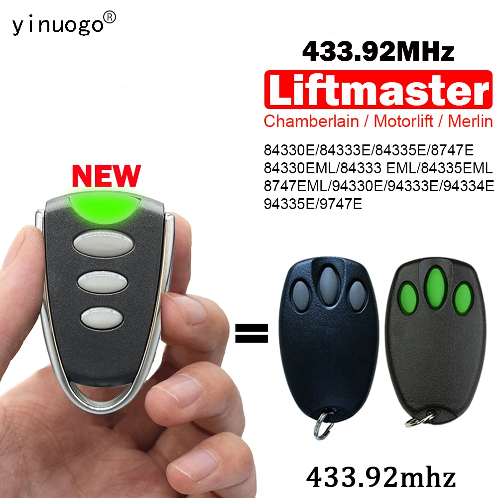 

Liftmaster Chamberlain Motorlift MERLIN 94335E 94334E 94333E 94330E Garage Remote Control 433.92MHz Remote Control Garage Door
