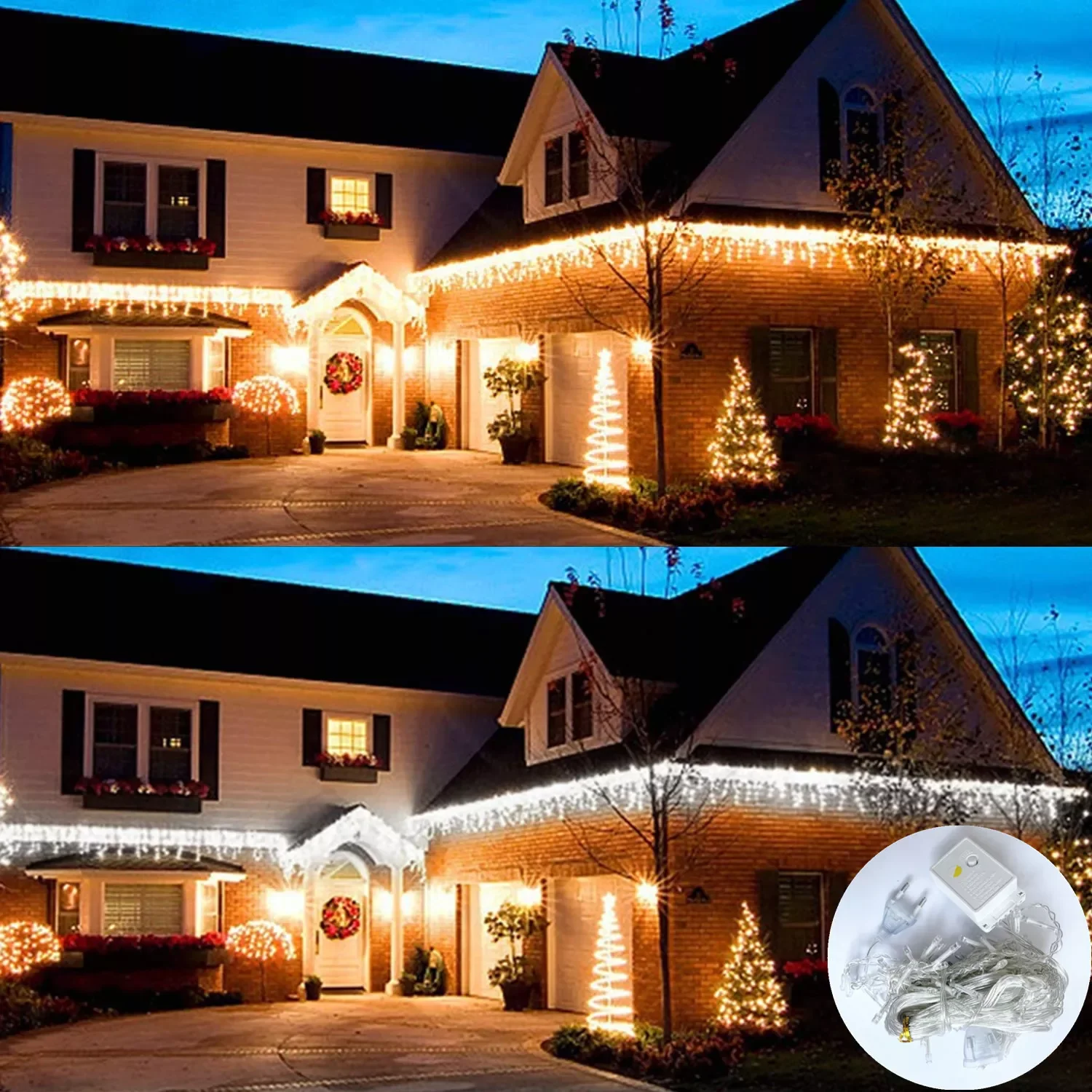 

Festoon Led Light Street Garland New Year Curtain Waterfall Lights 5M Droop 0.4-0.6m Christmas Decor for Eaves Garden Outdoor