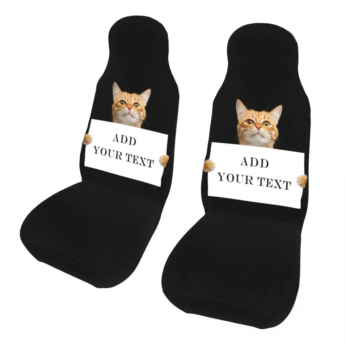 

Funny Cat Showing A Placard Universal Car Seat Cover Four Seasons Travel DIY Car Seat Mat Polyester Fishing